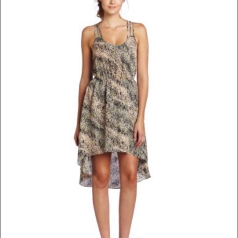 [BCBGeneration] gray strappy high low dress, new